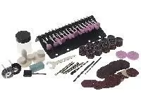 Набор аксессуаров для мини-дрелей, 80пр., в пластиковом кейсе  ROCKFORCE /1