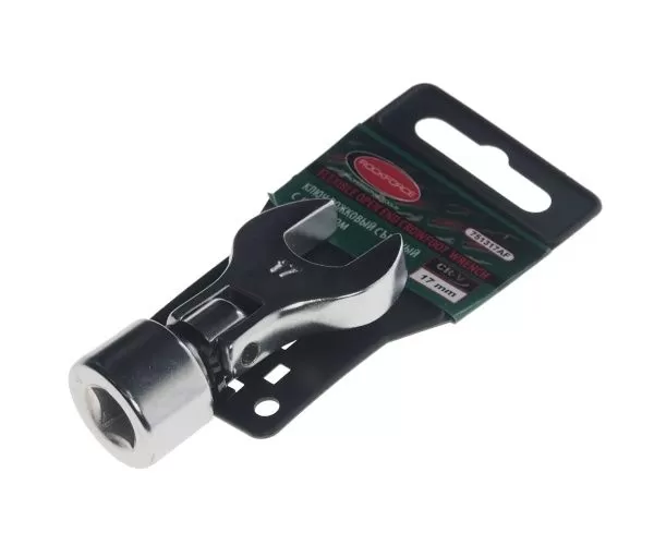 Ключ рожковый съемный с шарниром 17мм 3/8", на пластиковом держателе ROCKFORCE /1