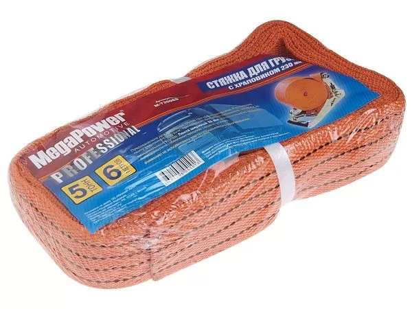 Стяжка для груза с храповиком 5000кг 6м х 50мм M-73506S MEGAPOWER