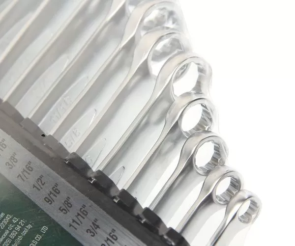 Набор ключей комбинированных дюймовых 12пр.(1/4,5/16,3/8,7/16,1/2,9/16,5/8,11/16,3/4,13/16,7/8,15/16мм) на пластиковом держателе ROCKFORCE /1