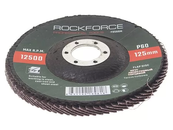 Диск лепестковый торцевой 125х22мм P60  ROCKFORCE /1