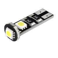 Автолампа диод T10(W5W) 12V  обманка 3 SMD диода CANBUS без цоколя 1-контактная Белая  SKYWAY Габариты, номер, салона min1