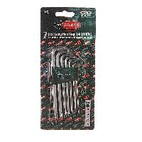 Набор ключей TORX RF-5071L: Г-образных удлиненных T10-T40 7пр. на пласт. держат. ROCKFORCE /1/50