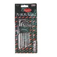 Набор ключей TORX RF-5071TL: экстрадлинных  Т10Н-Т40Н- с отверстием 7пр. на пласт. держат.ROCKFORCE /1/10/50