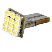 Автолампа диод T10 (W5W) 12V 12 SMD диодов 1-конт Белая с обманкой SKYWAY Салон, габариты, номер, стопы min10