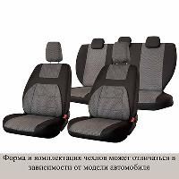 Чехлы сиденья RENAULT DUSTER 2010-2015 хэтчбек Privilege, Expression Жаккард 12 предм. SKYWAY Темно-сер лев руль