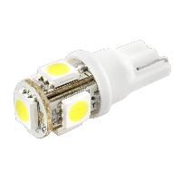 Автолампа диод T10 (W5W) 12V 5 SMD диодов 1-конт Белая SKYWAY Салон, габариты, номер, стопы min 2