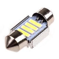 Автолампа диод T11(C5W) 12V 4 SMD диода 1-конт 31мм обманка Белая SKYWAY Салон, номер min 20