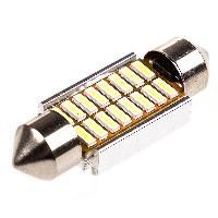 Автолампа диод T11(C5W) 12V 16 SMD диодов 1-конт 36мм Белая SKYWAY Салон, номер min 20