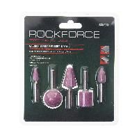 Набор камней абразивных, 5пр.(хвостовик 6мм), в блистере  ROCKFORCE /1