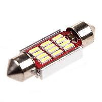 Автолампа диод T11(C5W) 12V 12 SMD диодов 1-конт 36 мм обманка, радиатор, Белая SKYWAY Салон, номер