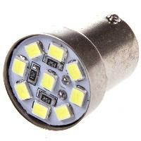 Автолампа диод S25 (P21W) 24V 9 SMD диода BA15s 1-конт Белая  SKYWAY Противотуманные, стопы, задний ход, повороты min 2