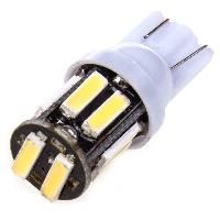 Автолампа диод T10 (W5W) 12V 10SMD диодов без цоколя 1-конт Белая SKYWAY Салон, габариты, номер...