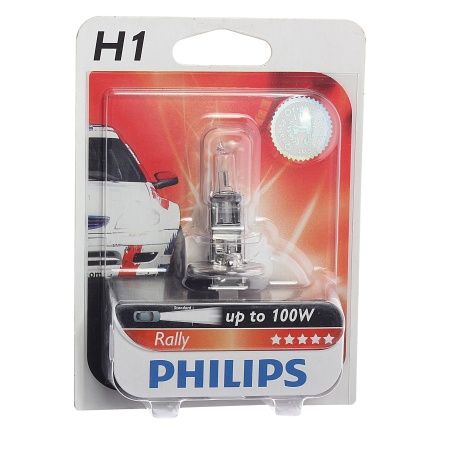 Автолампа H1 (100) P14.5s RALLY (блистер) 12V PHILIPS 1/10/100