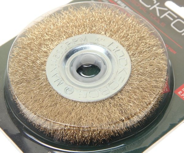 Кордщетка RF-BWF004 дисковая латунная для УШМ 100мм, в блистере  ROCKFORCE /1