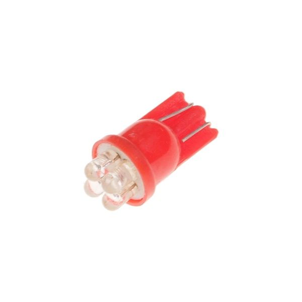 Автолампа T10W (W2,1x9,5d) 4 LED RED 20лм 12V MEGAPOWER /10 /100 OLD