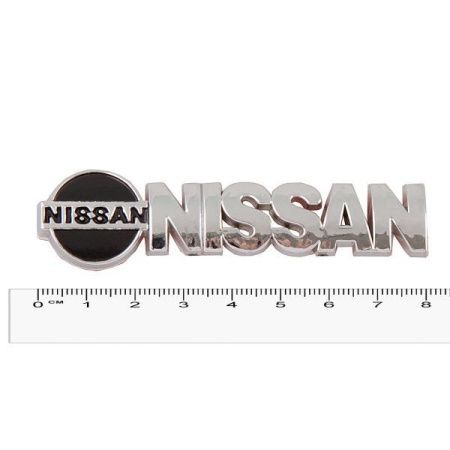 Шильдик металлопластик SW "NISSAN" + эмблема 80*20мм (скотч)