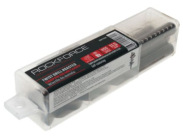 Сверло по металлу 11.5мм HSS+Co(5шт), в пластиковом футляре  ROCKFORCE /1