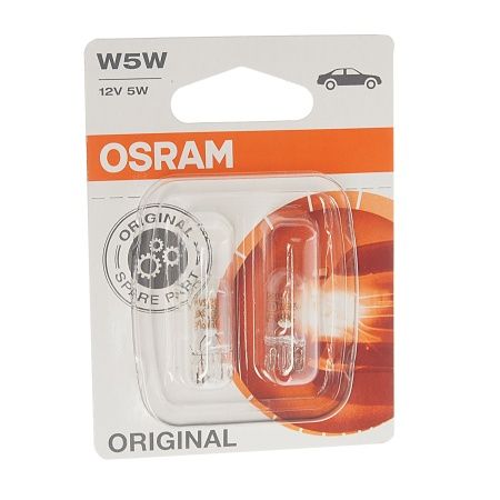Автолампа W5W (W2.1*9.5d) (блистер, 2шт) 12V OSRAM /1/10