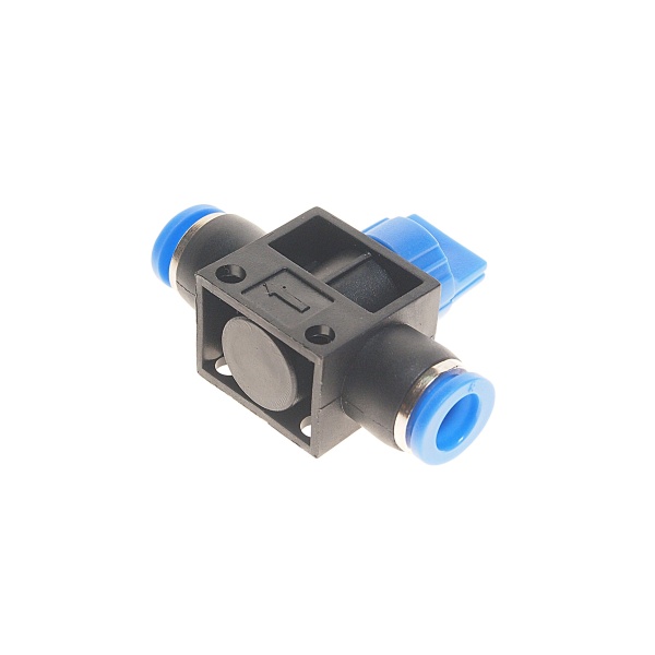 Фитинг  RF-SHVFF08-08 для пластиковых трубок с краном 8x8мм ROCKFORCE /1 NEW