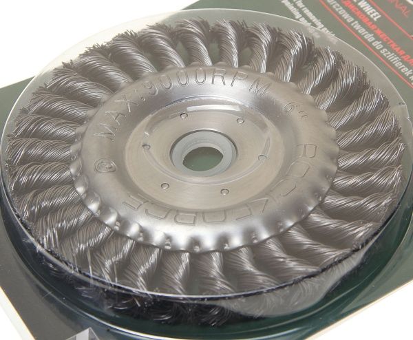 Кордщетка RF-BWF106 дисковая стальная витая для УШМ 150мм, в блистере  ROCKFORCE /1