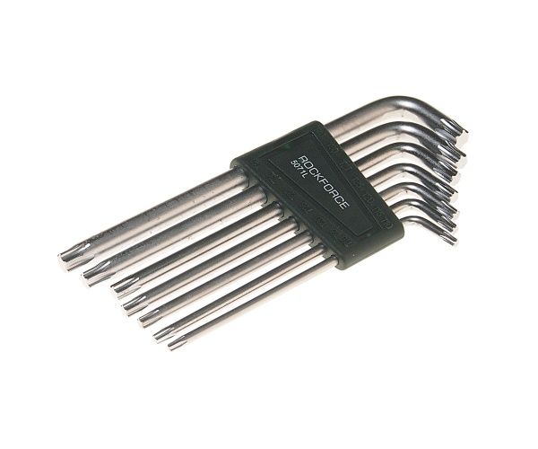 Набор ключей TORX RF-5071L: Г-образных удлиненных T10-T40 7пр. на пласт. держат. ROCKFORCE /1/50