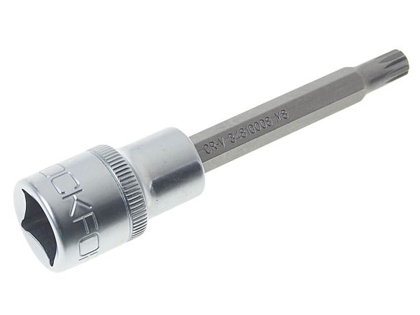 Головка-бита SPLINE 12-лучевая M8 1/2" (L-100мм) ROCKFORCE /1
