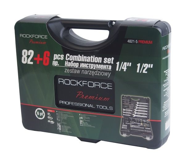 Набор инструмента RF-4821-5-PREMIUM: 1/2" & 1/4"DR 6-гранный 82пр.+6пр. ROCKFORCE /1/3