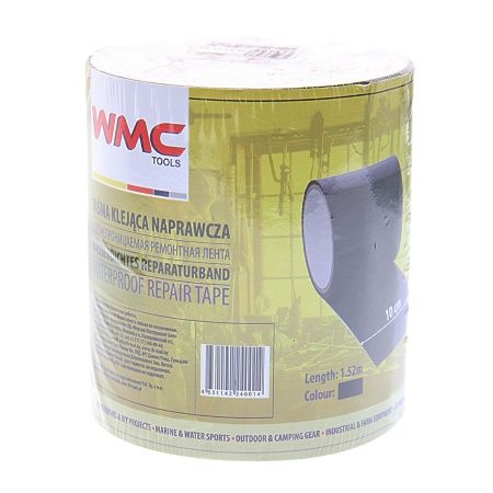 Скотч ремонтный  водонепроницаемый ПВХ 10смх1.52м (черный) WMC TOOLS /1/100