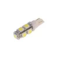 Автолампа T10W (W2,1x9,5d) 9 SMD 5050 WHITE 6000K 180лм 12V MEGAPOWER /10 /100 OLD