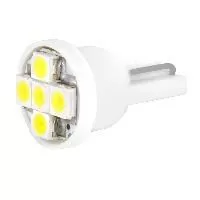 Автолампа диод T10 (W5W) 12V 5 SMD диодов 1-конт Белая SKYWAY Салон, габариты, номер, стопы min10