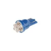 Автолампа T10W (W2,1x9,5d) 4 LED BLUE 10лм   12V MEGAPOWER /10 /100